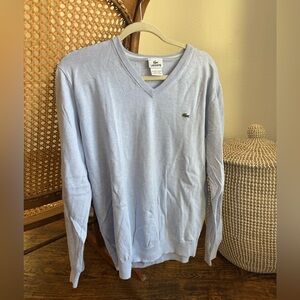 Lacoste men’s V-Neck Sweater sky blue size 6